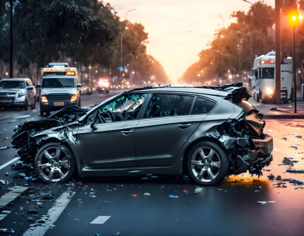 Wrecked Car On the Street | Motor Vehicle Accident Lawyers in New York | Gash & Associates, P.C.
