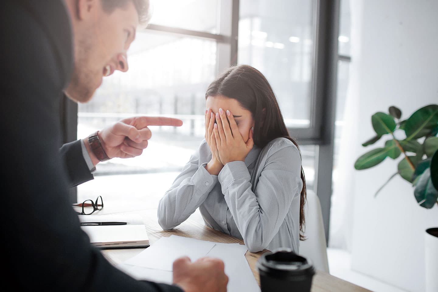Rude Man Points On Crying Woman | Employment Discrimination Lawyer | Gash & Associates, P.C.