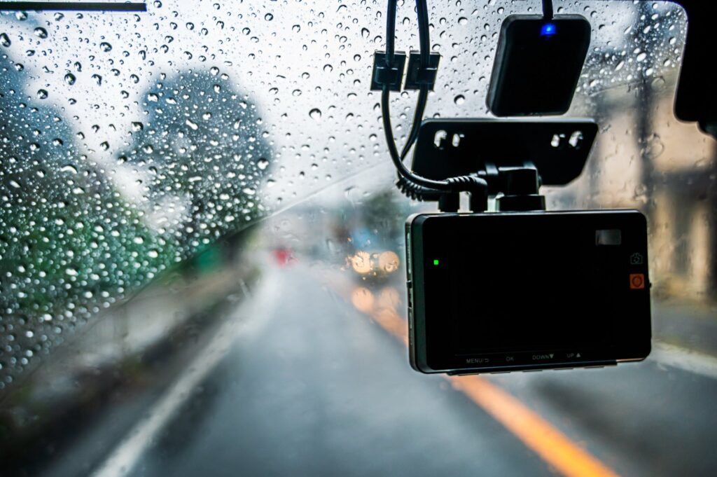 Dashcam with rainy weather