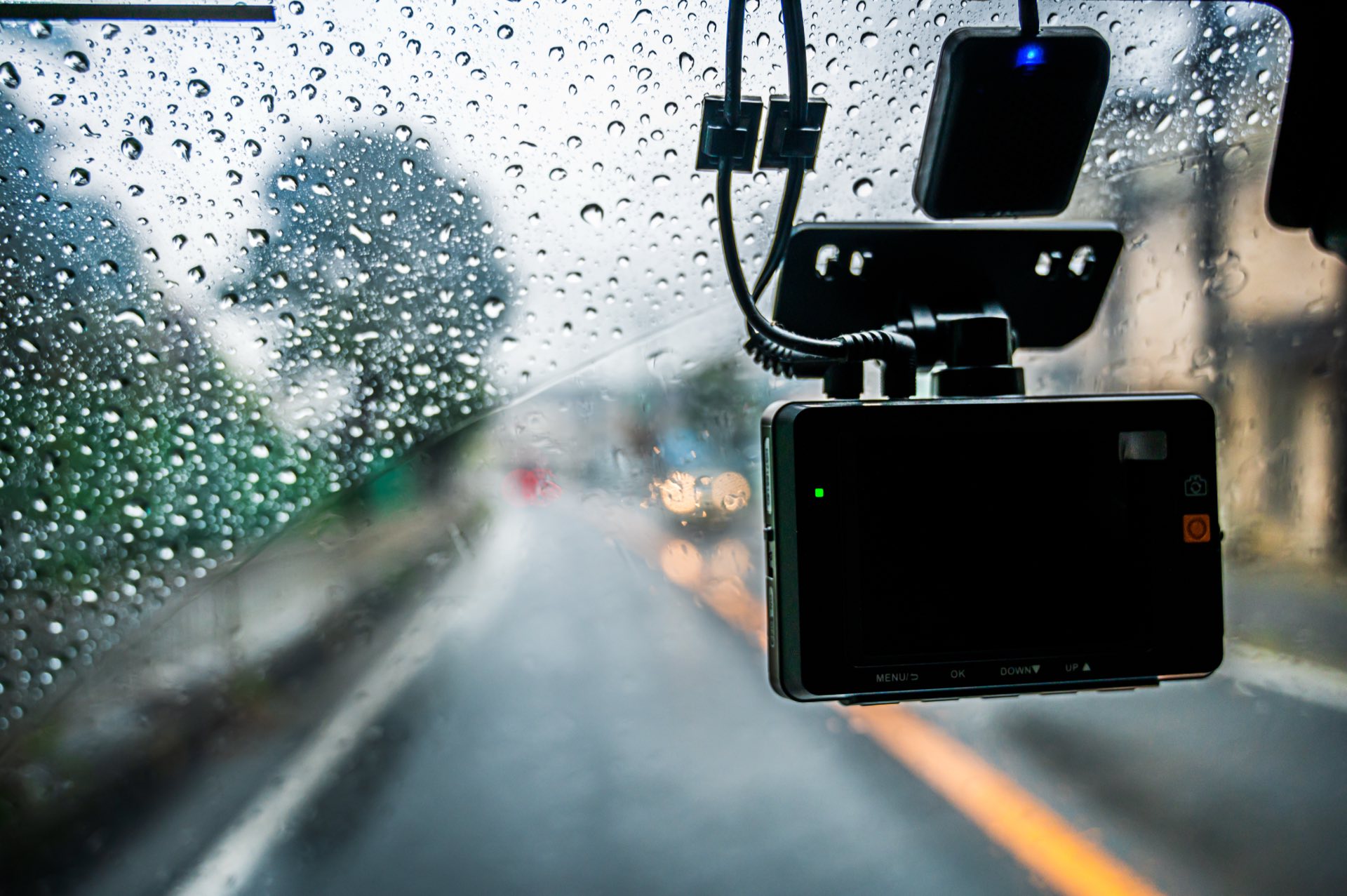 Dashcam with rainy weather