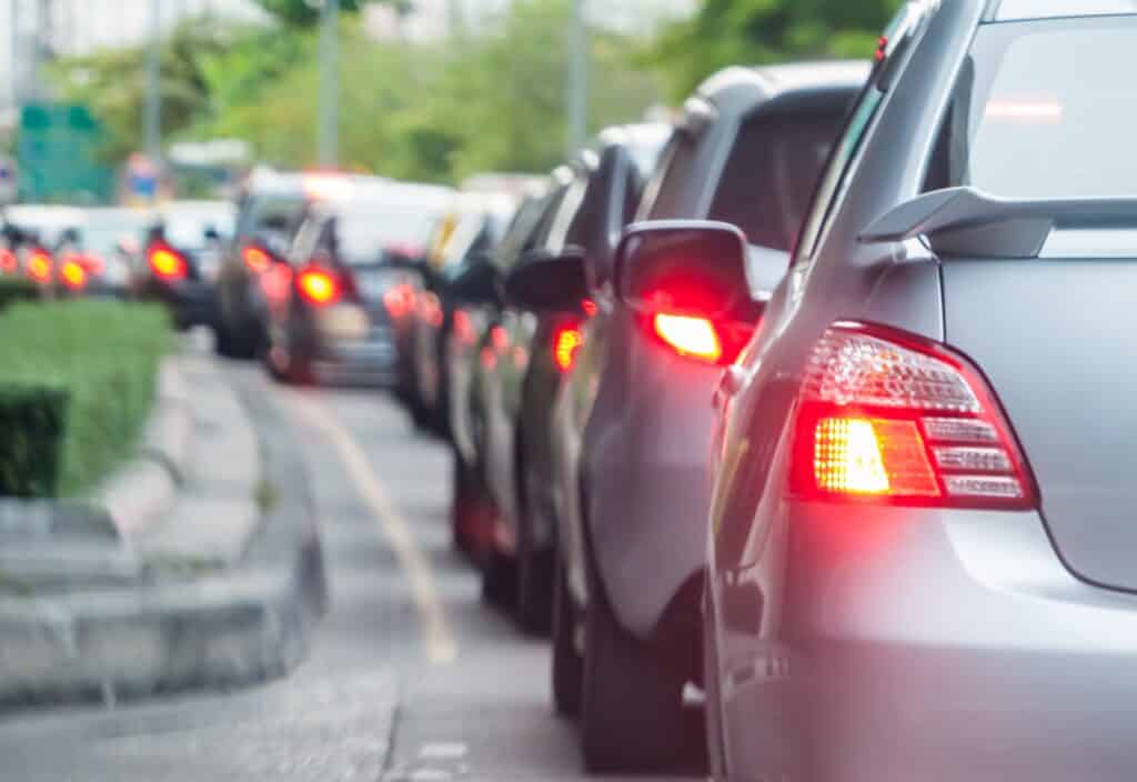 Car Queue In The Bad Traffic Road | Motor Vehicle Accident Lawyer | Gash & Associates, P.C.