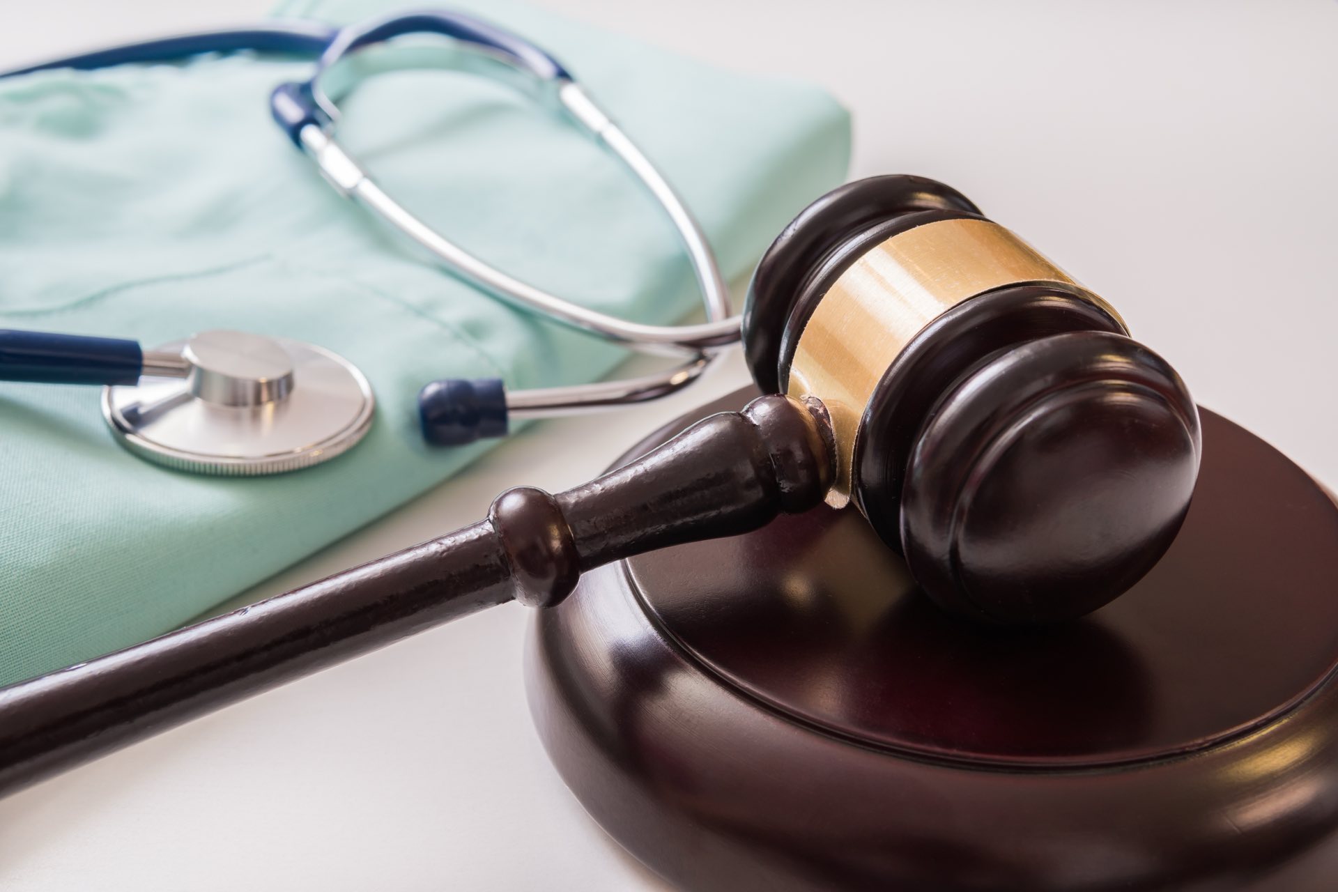 A gavel and stethescope
